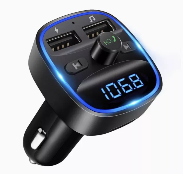 LENCENT TRASMETTITORE FM Bluetooth per auto, con 2 porte USB (5V/2.4A & 1A)  EUR 26,90 - PicClick IT