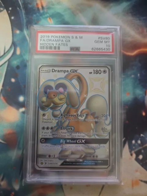 PSA 10 GEM MINT - Drampa GX - SV80/SV94 - Hidden Fates - Pokemon TCG Card