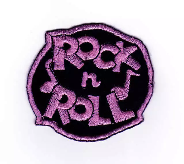 ac27★Rock N Roll Musik Aufnäher zum aufbügeln Bügelbild Applikation 6,8 x 6,3 cm