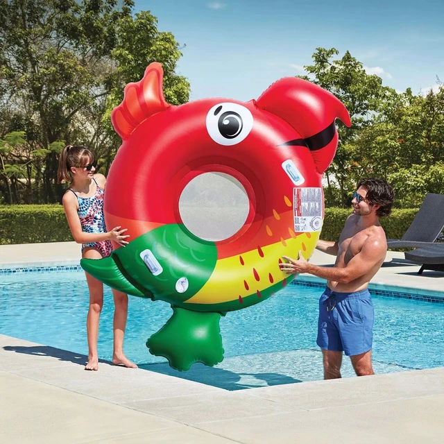 thumbnail image 2 of Oversized Teal Bear Pool Float - Inflatable Lounger For Adults & Teens 2 of 9