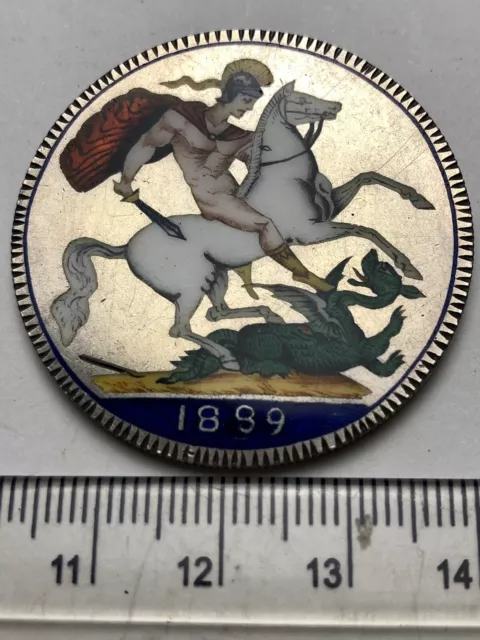 1889 Queen Victoria Silver Crown: Skilfully ENAMELLED: Rare Date (B957) 2