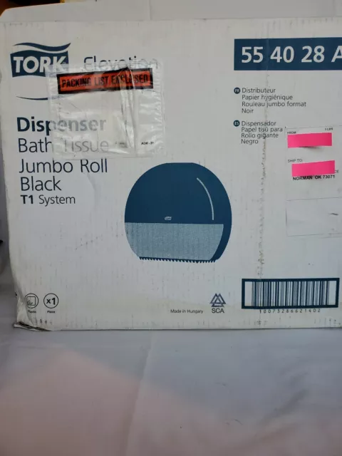 TORK Toilet Paper Dispenser Black SCA 554028A T1 System NEW IN BOX