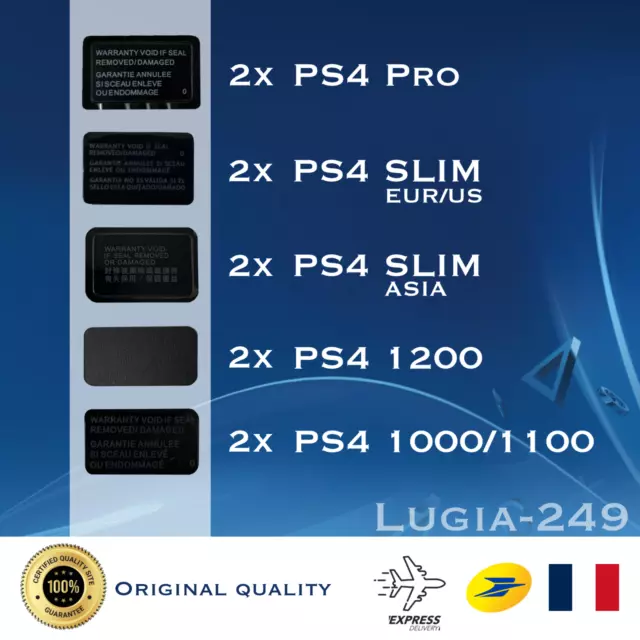 Autocollants Garantie PS4 (x2) - Warranty Stickers PS4 (Pro / Slim / Fat)