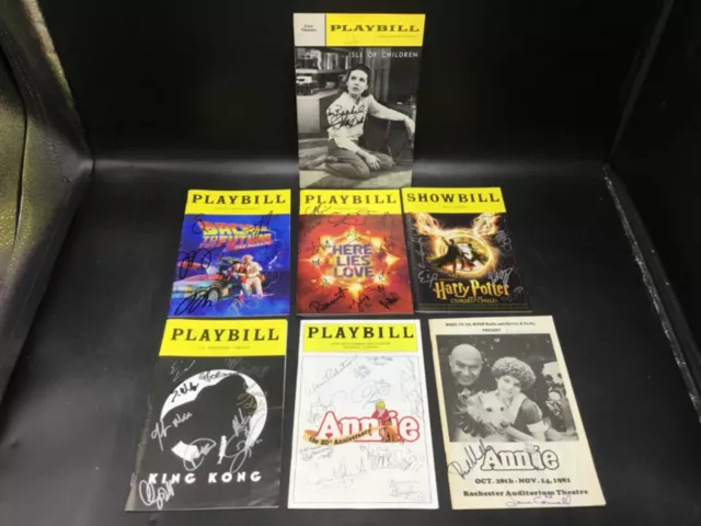 Lot of (7) Cast SIGNED Playbills - Annie, King Kong, Harry Potter & More