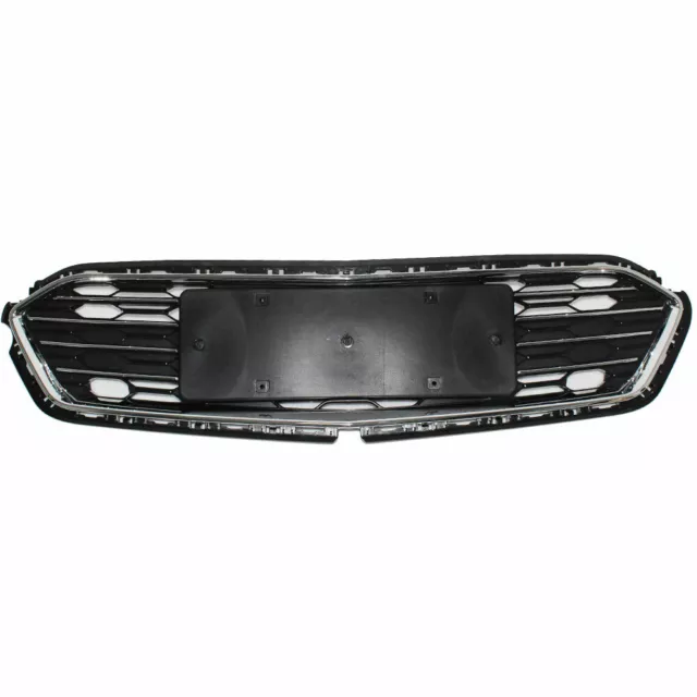 For 2016-2018 Chevrolet Cruze Front Grille Black W/Chrome Trim&Bumper Grille 3