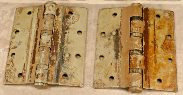 Vintage Off Set Butt Hinge Measures 4.5Inx4In Lot Of 2
