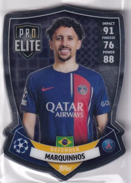 Topps Match Attax CL 23/24 Nr. SH 2 Marquinhos Pro Elite Chrome Shield