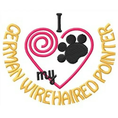 I "Heart" My German Wirehaired Pointer Short-Sleeved T-Shirt 1360-2
