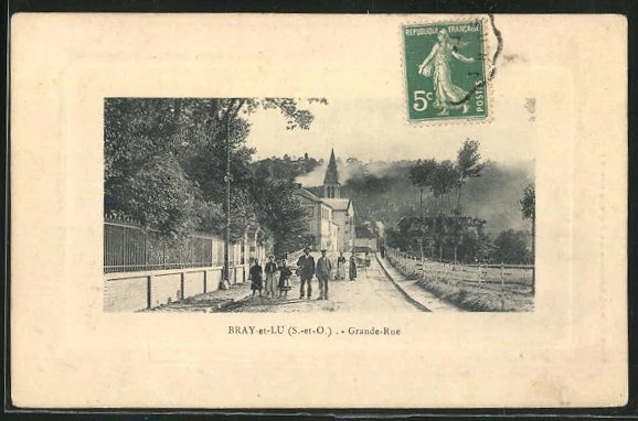 CPA Bray-et-Lu, Grande-Rue, vue de la rue