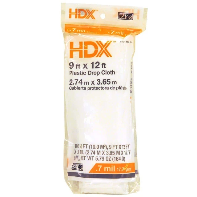 9 Ft. X 12 Ft. 0.7 Mil Plastic Drop Cloth
