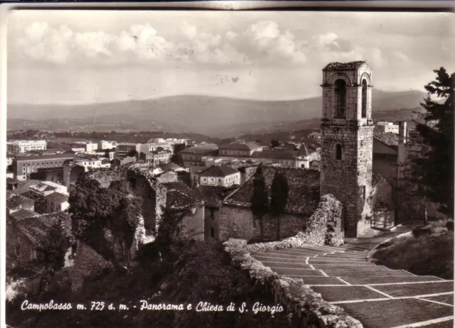 Cartolina  Campobasso Citta'  Viaggiata  1961  Panorama E Chiesa  Regalo