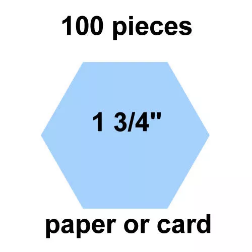 1 3/4  inch Hexagons - 100 per pack - Paper or Card - English Paper Piecing