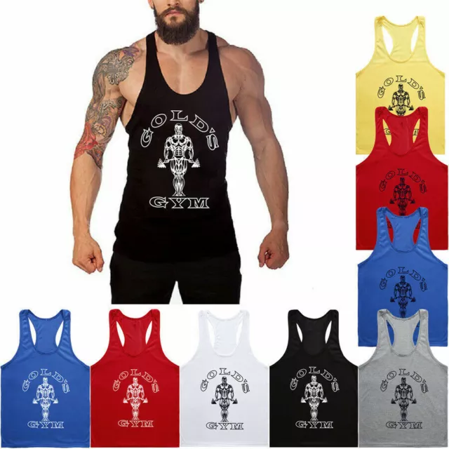 Men's Stringer Tank Top Bodybuilding Muscle Sleeveless Gym Workout T Shirts  Vest