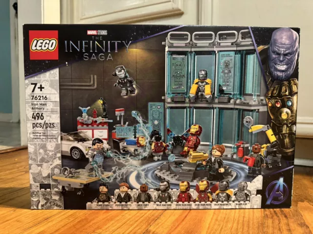 Brand New LEGO 76216 Marvel The Infinity Saga Iron 2 Armory 496 pcs Avengers