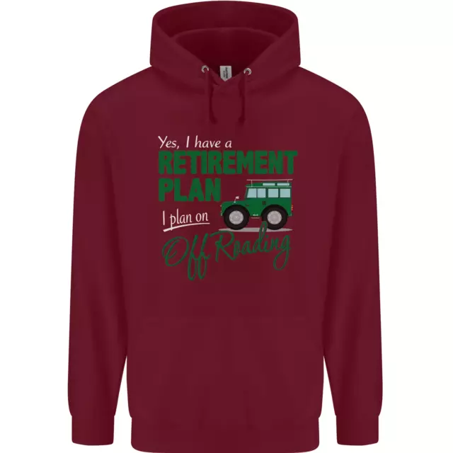 Felpa con cappuccio Retirement Plan Off Roading 4X4 Road divertente da uomo 80% cotone 5