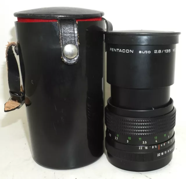 Objetivo Pentacon coche 2.8/135 MC, M42 funcional RDA en bolsillo