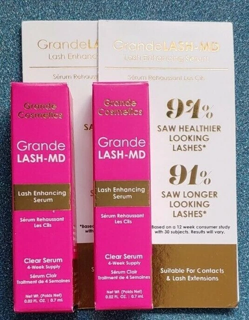 Nuevo 2X Grande LASH-MD Grande Lash Mejorador Suero .02 oz/7 ml 4 semanas Suministro Nuevo en Caja