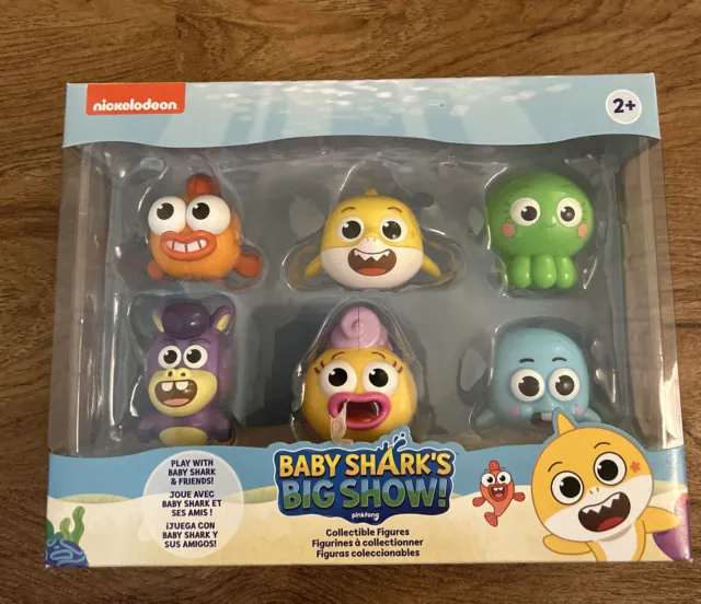 Baby Shark's Big Show! 6-Pack Collectible Figures Official Baby Shark Toys