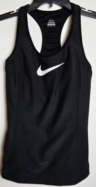 Nike Pro Women's Breathable Racerback Dri-Fit Swoosh Tank Top Size Medium Black