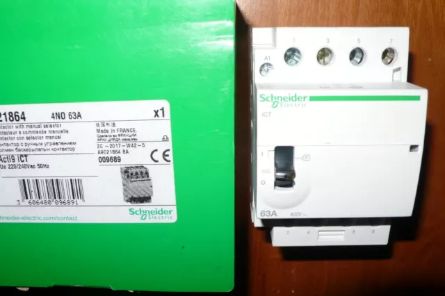 Contacteur Jour Nuit 63A Heure Creuse, A9C21864 Schneider Electric 63Amperes 2