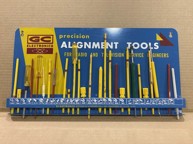 GC ELECTRONICS Radio TV Alignment Tool Holder Metal Sign w/Tools