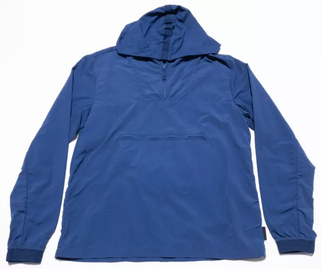 Tavik Jacket Men's Small Anorak Pullover Hooded Solid Blue Nylon Lightweight