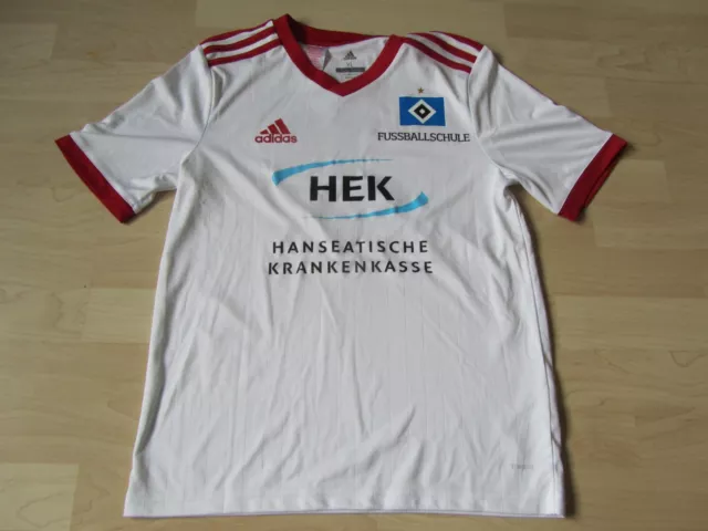 *174* JUNGEN TRIKOT WEIß ROT HAMBURGER SV FUSSBALLSCHULE KURZARM GR. 164 ADIDAS