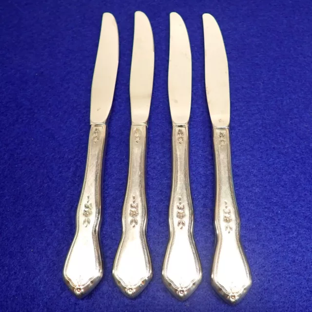 Oneida 'Morning Blossom' Stainless Flatware Set (4) Dinner Knives Profile S18