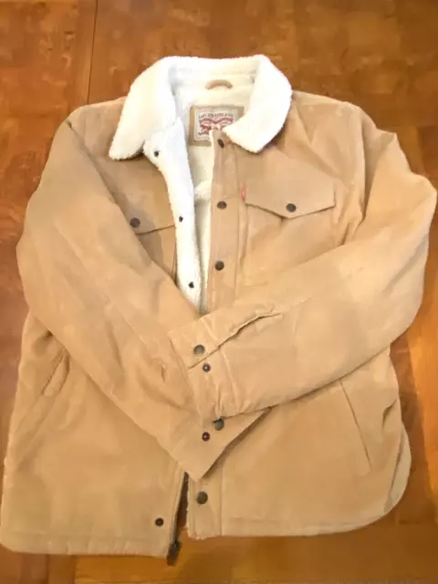 Levi's Trucker Jean Jacket Snap Front Fleece Sherpa Lined Levi Strauss Large