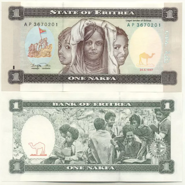 BILLET de BANQUE banknote ERITREA ÉRYTHRÉE 1 NAIRA 1997 NEUF UNC