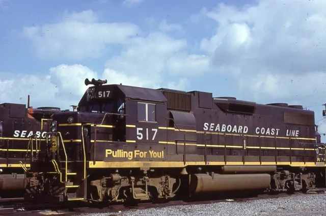 Original 1979 Kodachrome Railroad Slide Scl Seaboard Coast Line 517 Emd Gp38-2