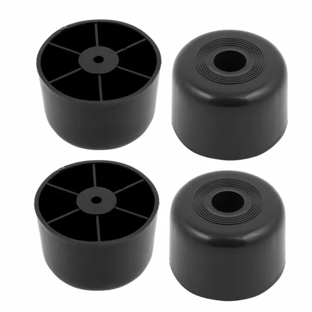 4pcs Pieds en plastique noir 60mmx40mm Meuble de forme ronde canapé