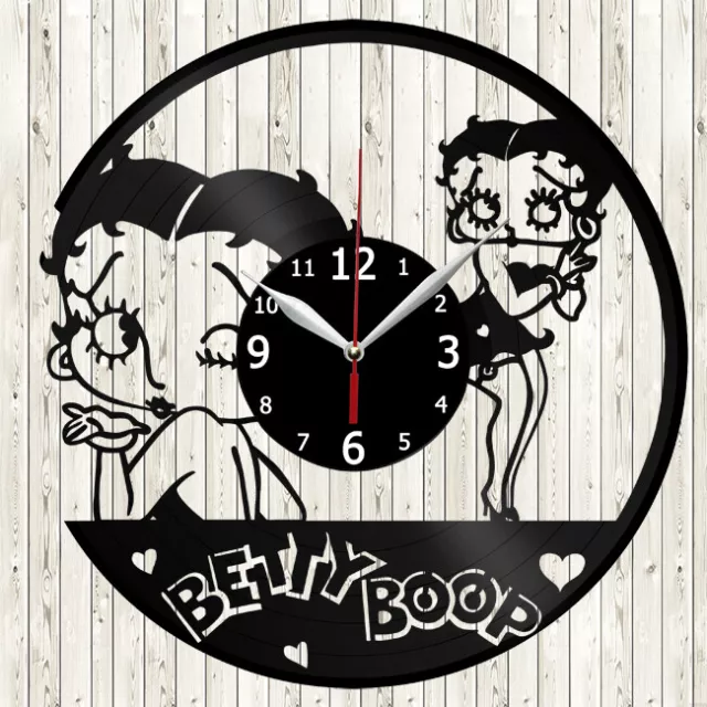 Betty Boop Vinyl Record Wall Clock Decor Handmade 5146