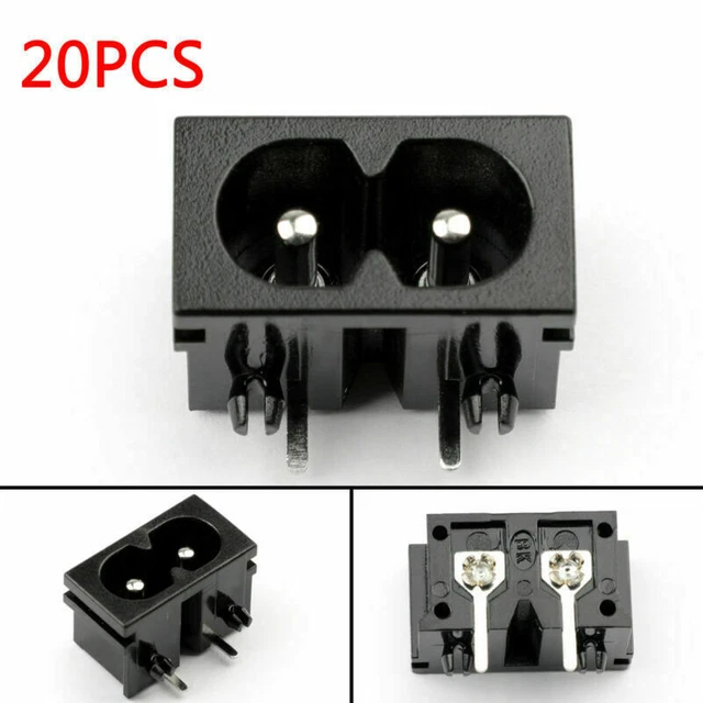 20x IEC320 C8 2 Pin Male Power Socket With Switch 2.5A 250V Pour Boat AC-20B A
