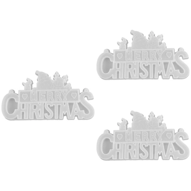 3 piezas Manual Cristal Molde Silicona Decoración Navidad Adornos Accesorios