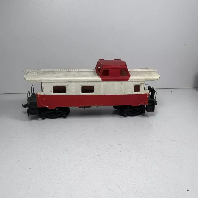 Tyco HO Custom Painted Red & White Caboose Model Freight Train Railcar