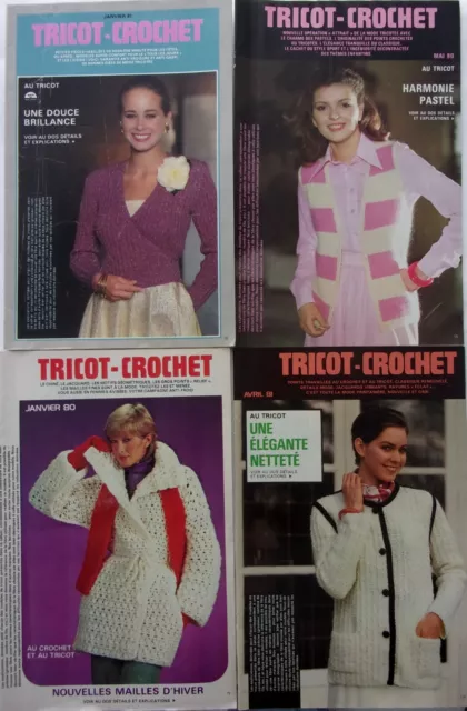 lot de 4 catalogues M&T  tricot-crochet vintage  1980 81