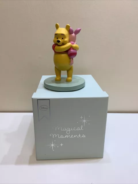 Disney Magical Moments Winnie The Pooh Holding Piglet Ornament Figurine Rare NEW