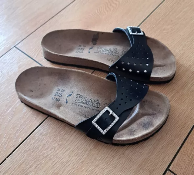 BIRKENSTOCK BIRKIS 245 TAGLIA 5 38 L7M5 NERO GERMANIA DONNA Fibbia Diamonte Xc EUR 15 52 PicClick IT