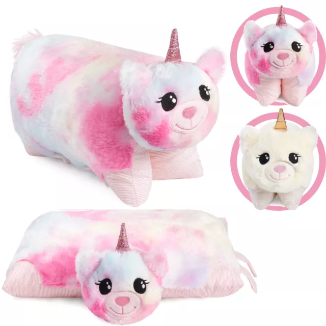 2en1 Unicornio Peluche y Cojín 40x30 cm Juguete de Peluche Suave para Niños