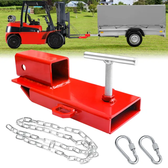 Clamp On Forklift Hitch Receiver Pallet Fork Trailer Towing Adapter 2" Insert