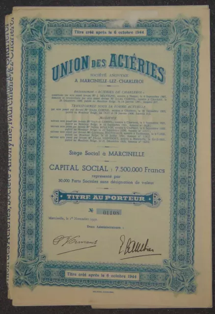 Union des Acieries Societe Anonyme 1944