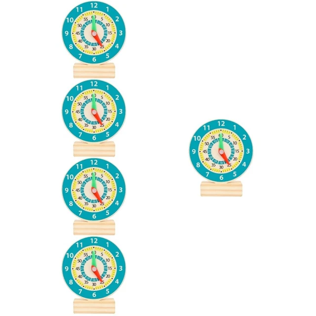 5x Insegnamento Giocattolo Orologio Interattivo Orologio per Insegnare Tempo
