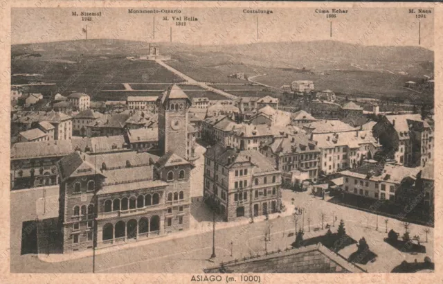 1938 ASIAGO Panorama Costalunga Cima Echar Monte Val Bella Vicenza Cartolina