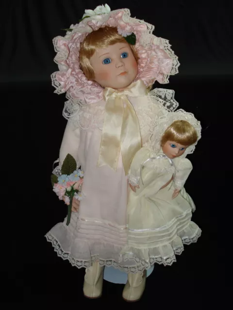 Danbury Mint SOPHIE & DANA By Jan Hagara - 20" Porcelain Doll & Her 8" Baby Doll