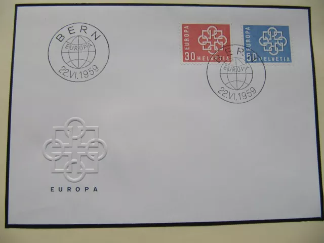 Schweiz 1959 ,   FDC-Brief Europäische Ausgabe der  Schweiz 1959 MiNr: 679/80