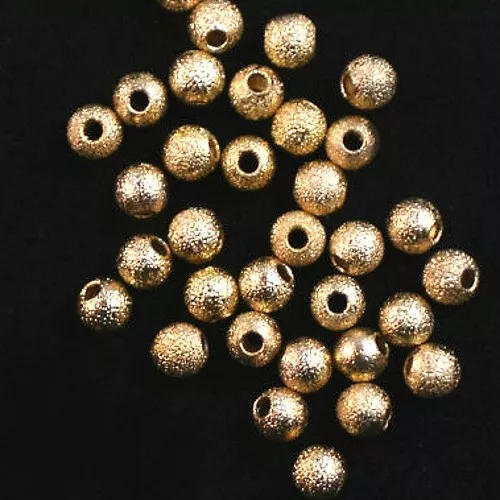 10 Perles Boules Granitées Métal  "Doré"  Ø 4 mm