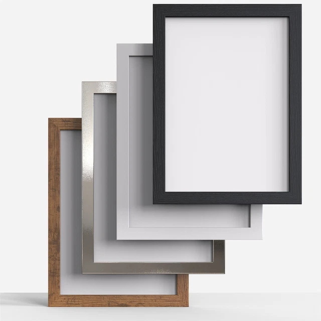 BLACK WHITE RUSTIC Chrome Picture Photo Poster frame A1 A2 A3 A4 Square