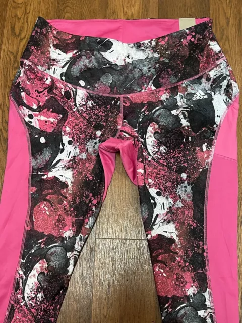 Adidas Aeroready Activewear Leggings Women's Plus Size 2X Pink Black