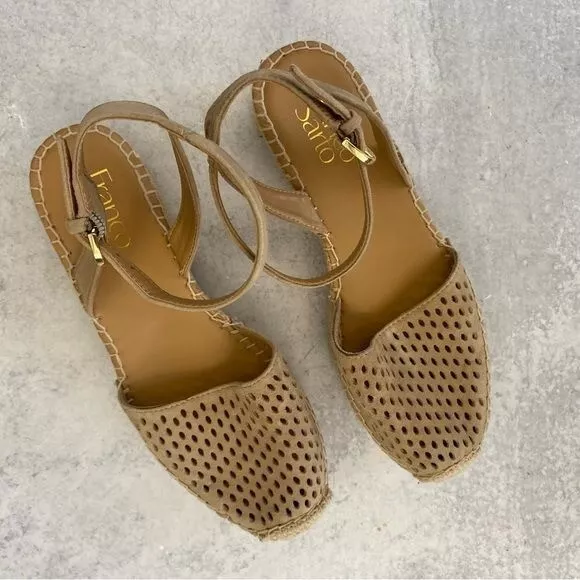 Franco Sarto || Lariza Perforated Espadrille Platform Sandal Perforated Tan 6 2